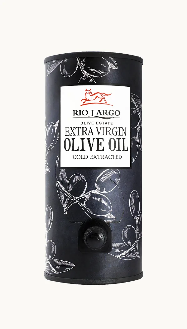 Rio Largo one litre decanter in black with white olive-branch drawings