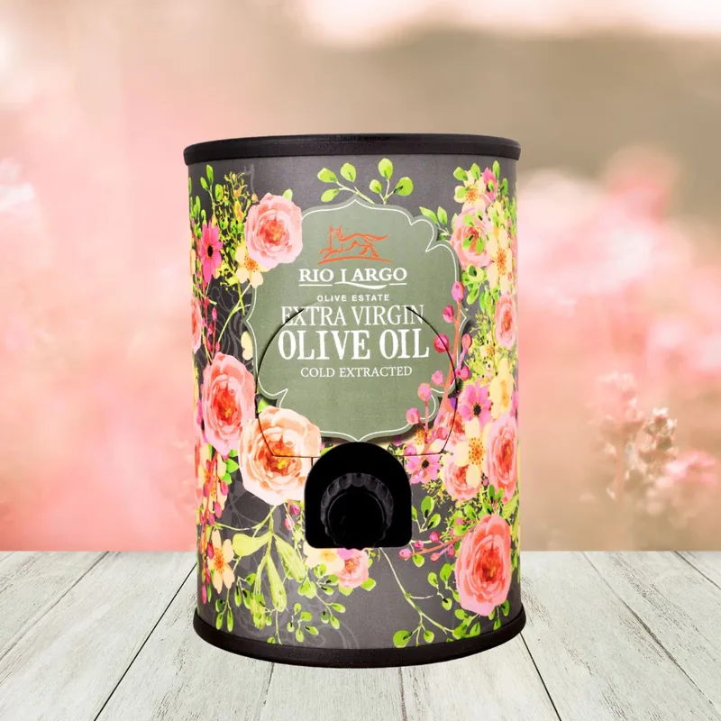 Rio Largo Belle Fiore decanter, printed with pink roses on a dark ground